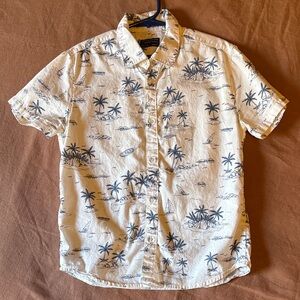 Mayoral Kids Button Down Shirt with Palm Tree Design